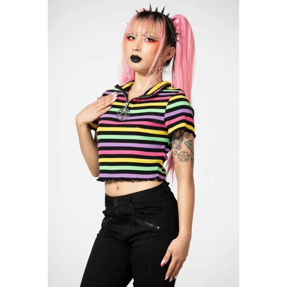 Rainbow Child Ribbed Crop Top